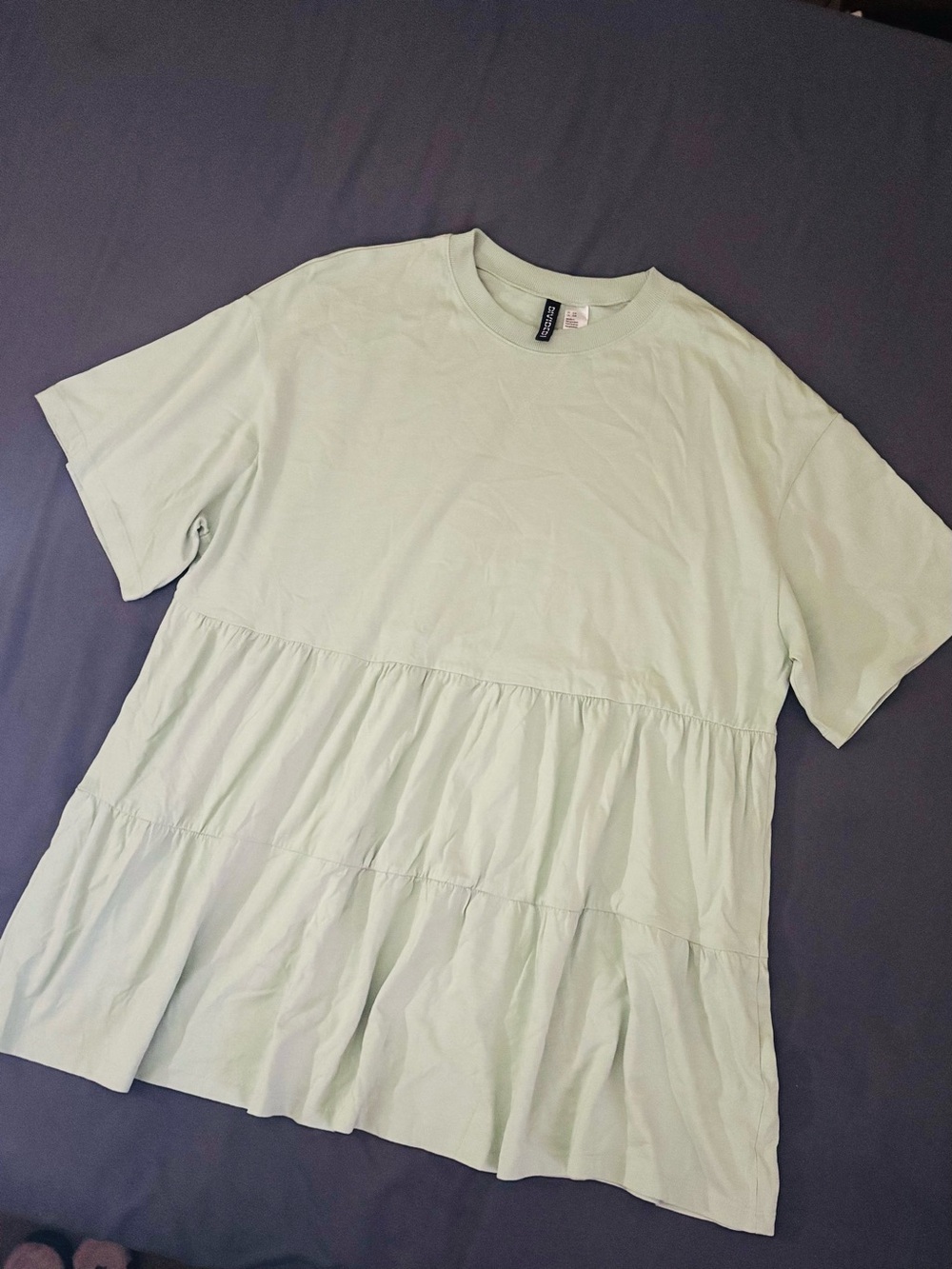 Divided Pale Mint Tiered Tee Tunic